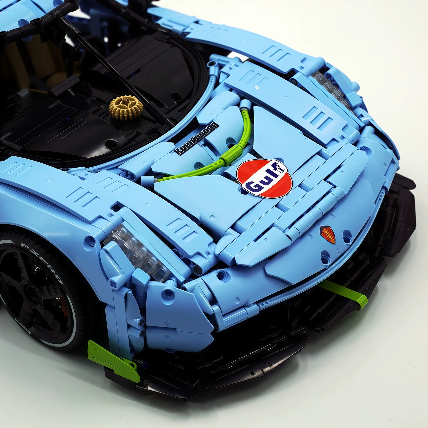 The "Jesko" Gulf Legend - Sky Blue & Vibrant Orange V8 Twin-Turbo Racing Series by MOC Works Studio