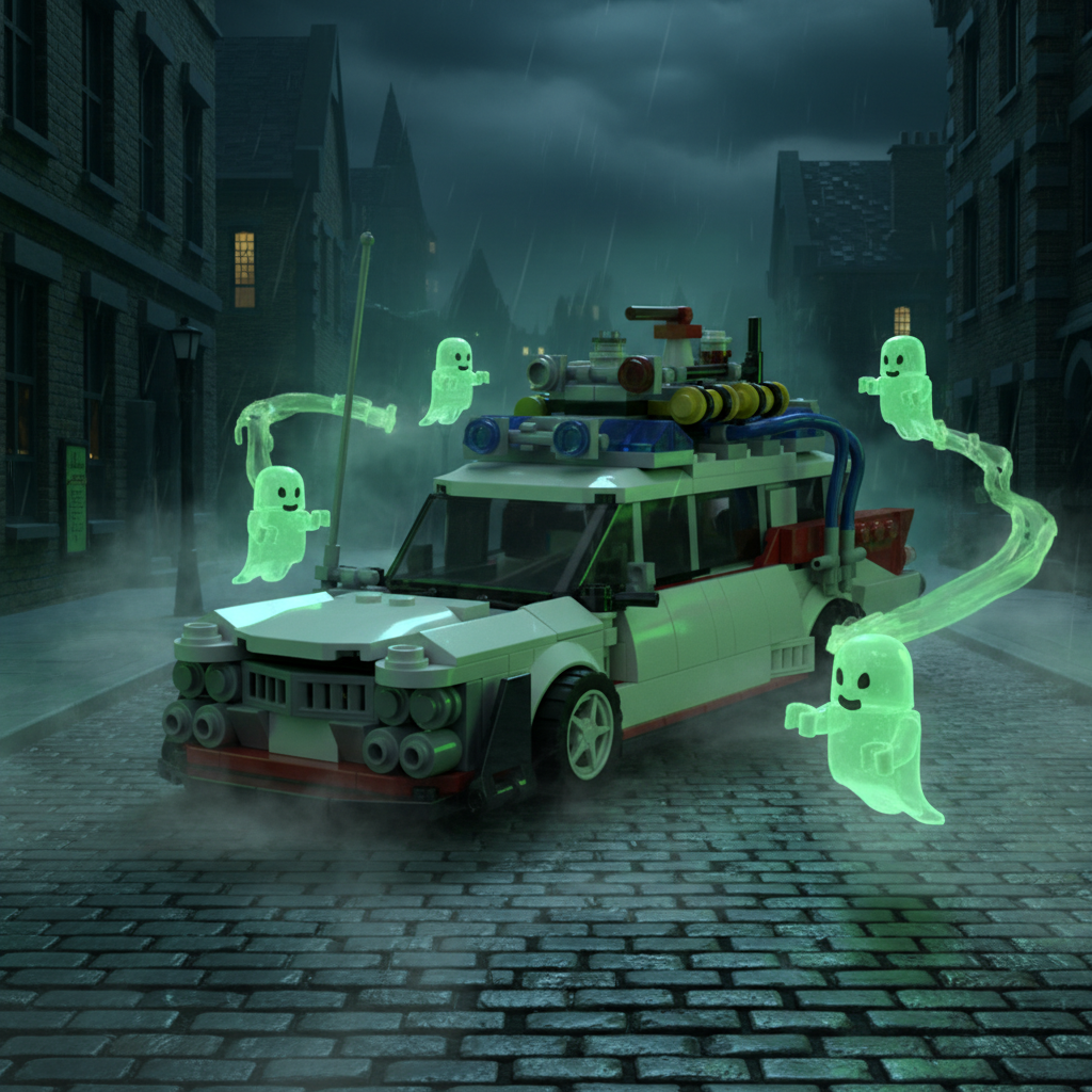 Ghost Hunter "Ecto-1" - Paranormal Response Vehicle Building Block Model