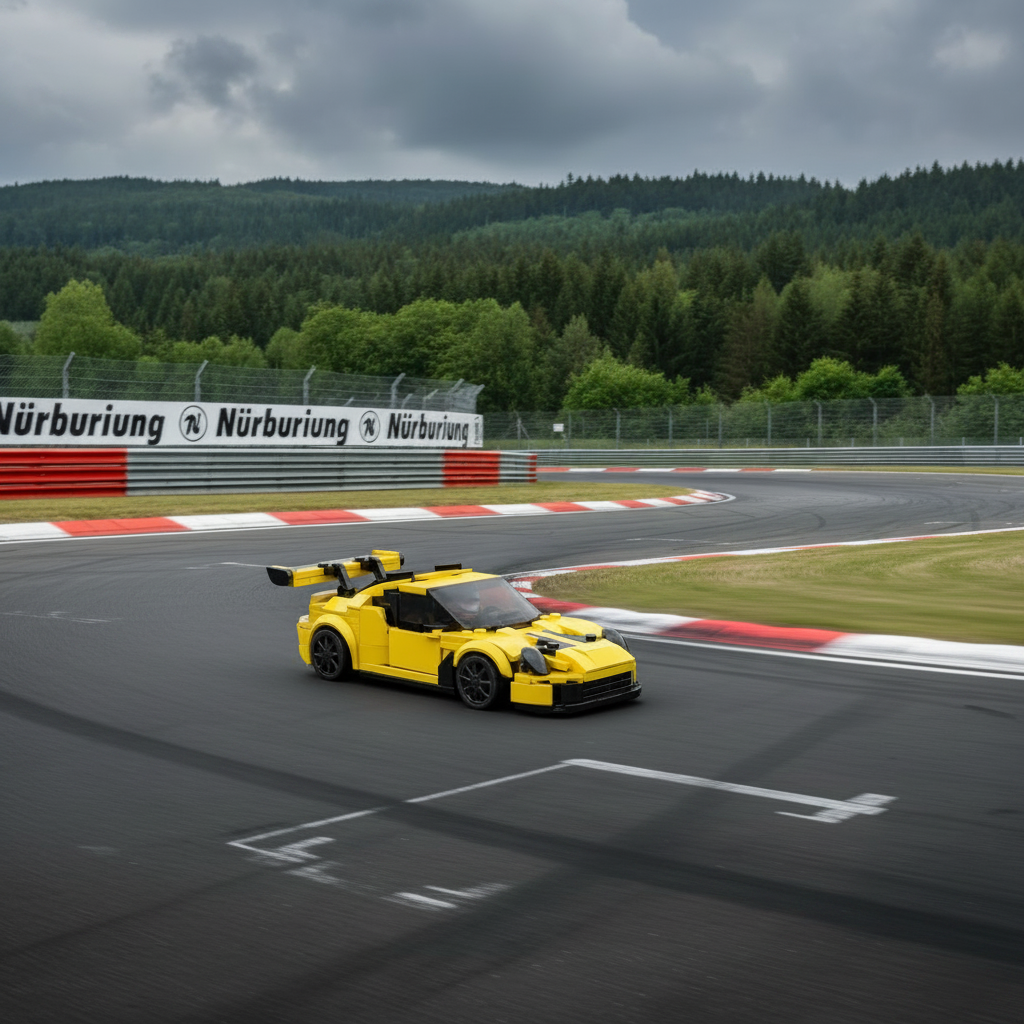 The "911 GT3 RS" Track Master - Racing Yellow V6 Boxer High-Downforce Series by MOC Works Studio