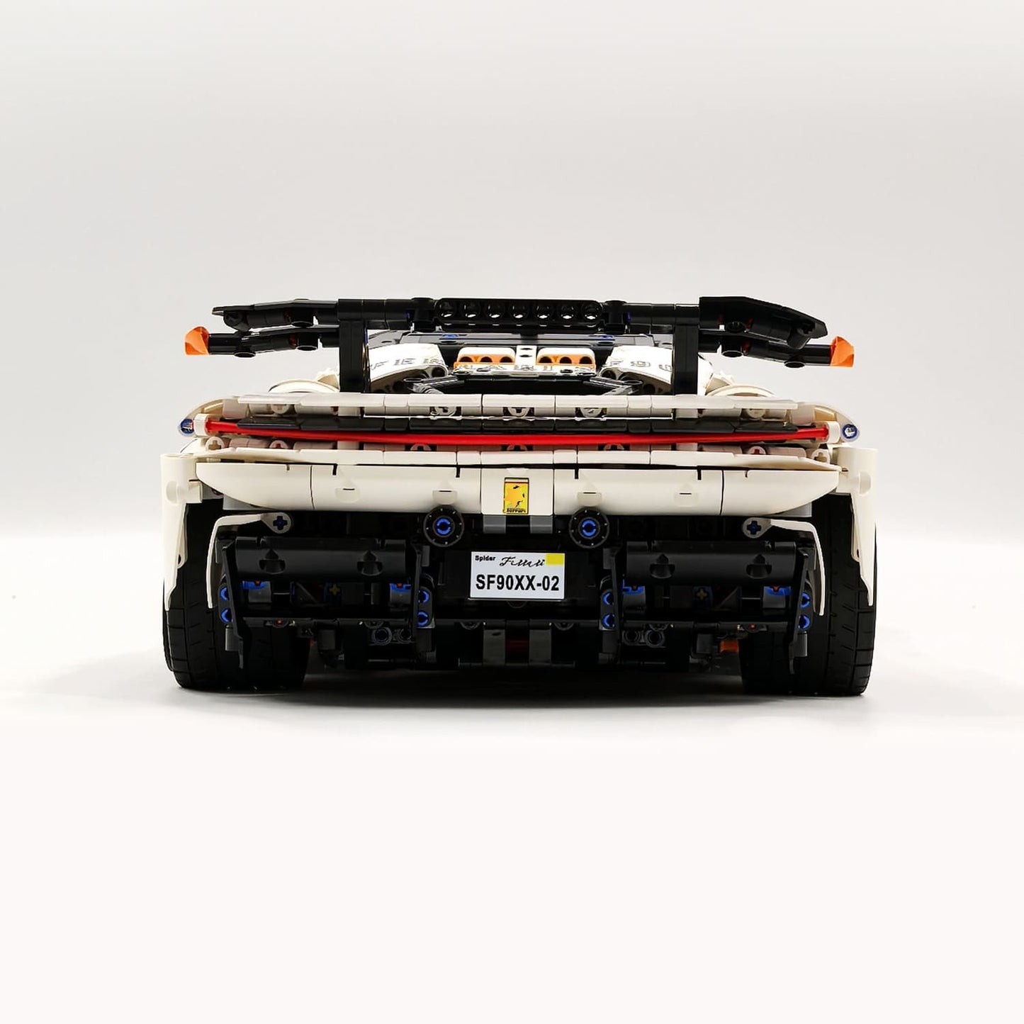 The "White Goddess" SF90 XX Stradale - 1:8 Scale 4100pcs+ V8 Hybrid Track-Spec Series by MOC Works Studio