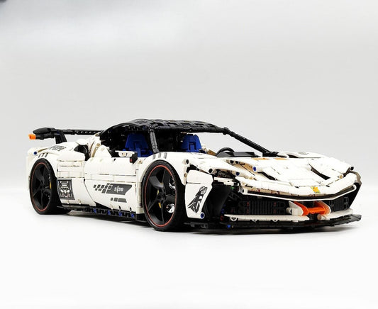The "White Goddess" SF90 XX Stradale - 1:8 Scale 4100pcs+ V8 Hybrid Track-Spec Series by MOC Works Studio