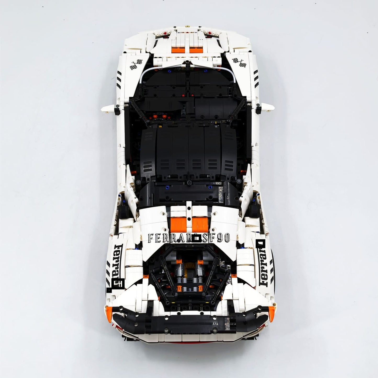 The "White Goddess" SF90 XX Stradale - 1:8 Scale 4100pcs+ V8 Hybrid Track-Spec Series by MOC Works Studio