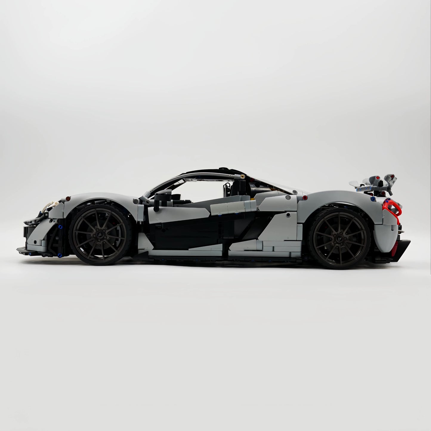 The "P1" Hybrid Hypercar - 1:8 Scale Stealth Grey V8 Twin-Turbo Series by MOC Works Studio