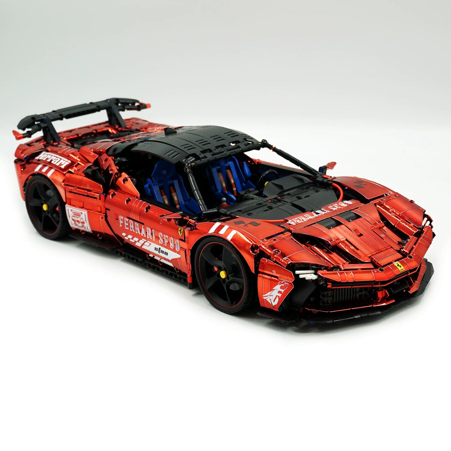 The "Maranello Masters" Chrome Edition - Plated Blood Red V12 & V8 Hybrid Hypercar Dual Pack by MOC Works Studio