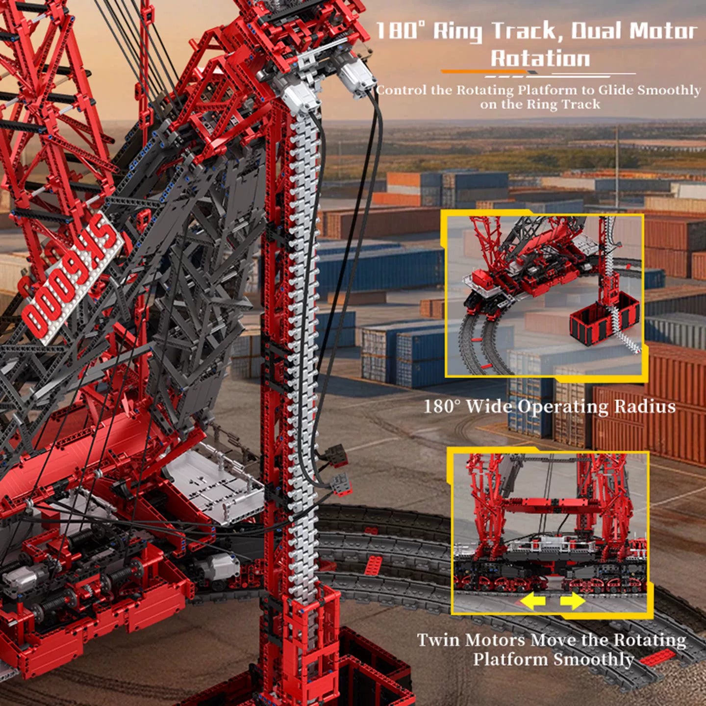 The "SK6000" Megawatt Giant Ring Crane - 7,477pcs+ Heavy-Duty Engineering 1:18 Scale Series by MOC Works Studio
