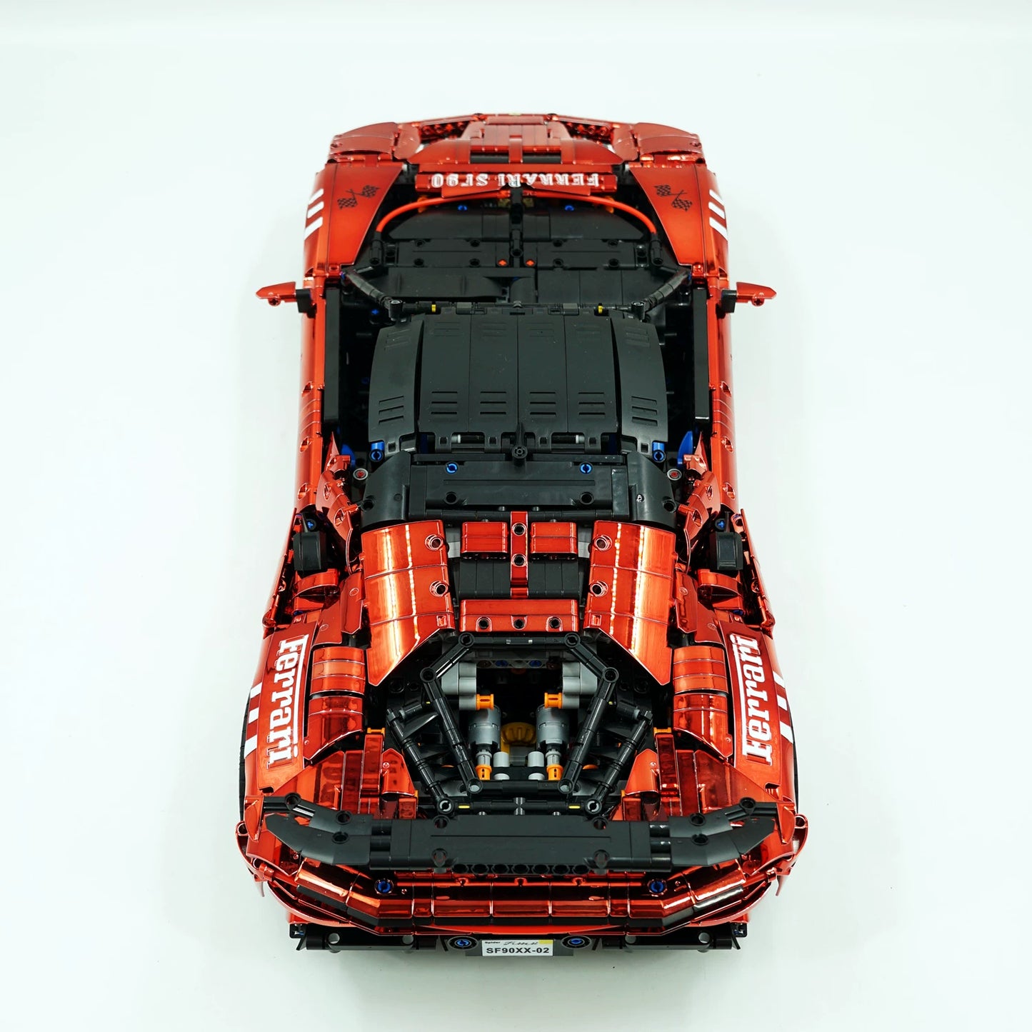 The "Maranello Masters" Chrome Edition - Plated Blood Red V12 & V8 Hybrid Hypercar Dual Pack by MOC Works Studio