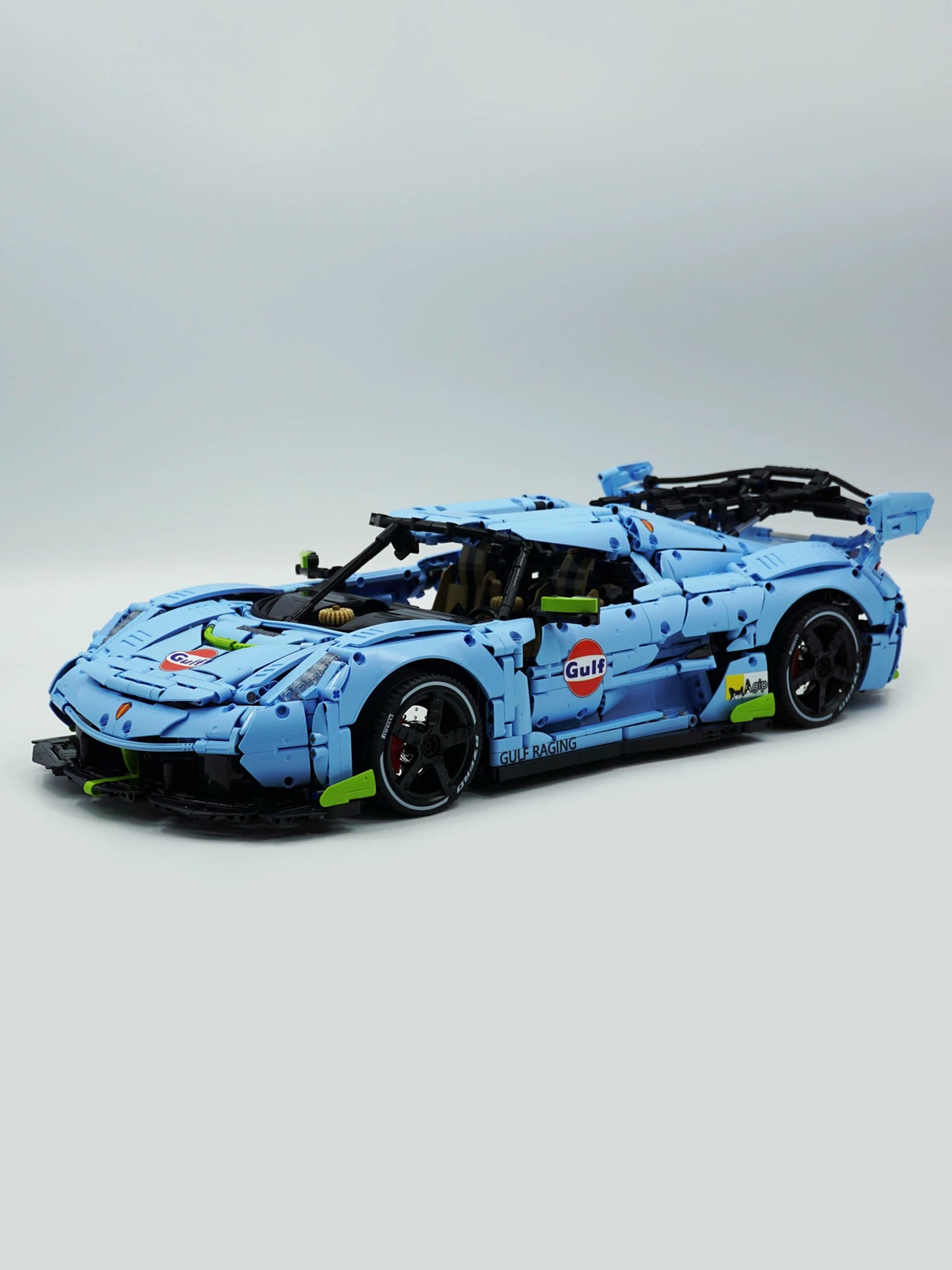 The "Jesko" Gulf Legend - Sky Blue & Vibrant Orange V8 Twin-Turbo Racing Series by MOC Works Studio