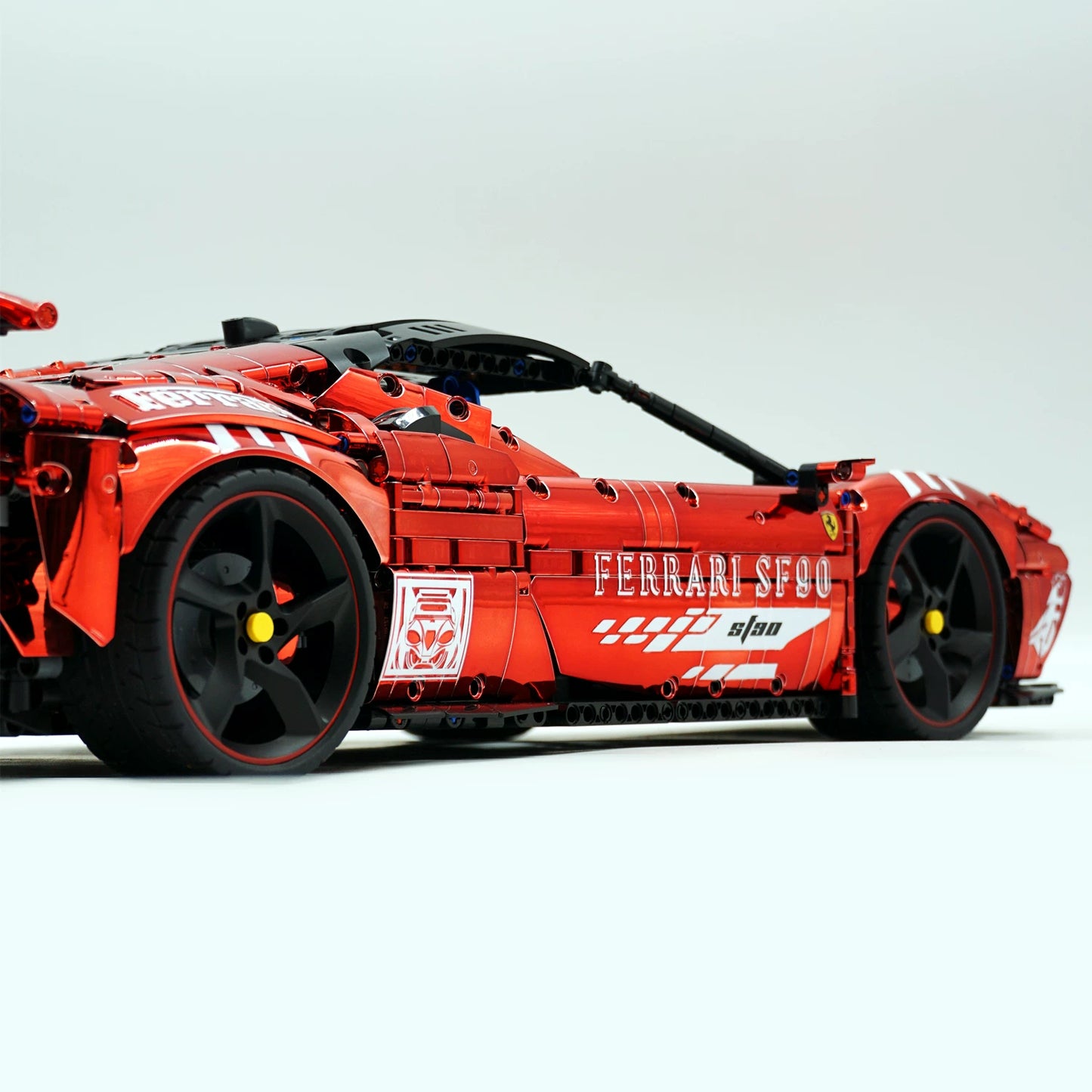 The "Maranello Masters" Chrome Edition - Plated Blood Red V12 & V8 Hybrid Hypercar Dual Pack by MOC Works Studio