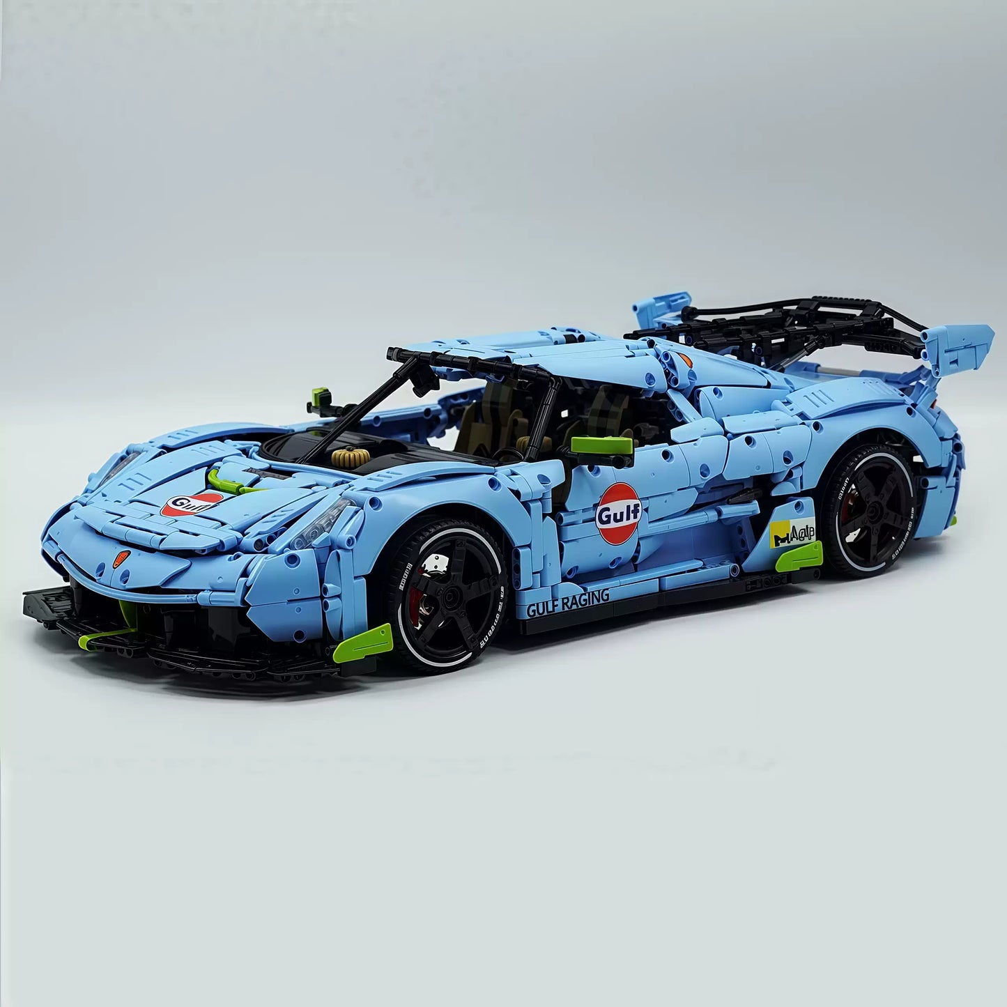 The "Jesko" Gulf Legend - Sky Blue & Vibrant Orange V8 Twin-Turbo Racing Series by MOC Works Studio