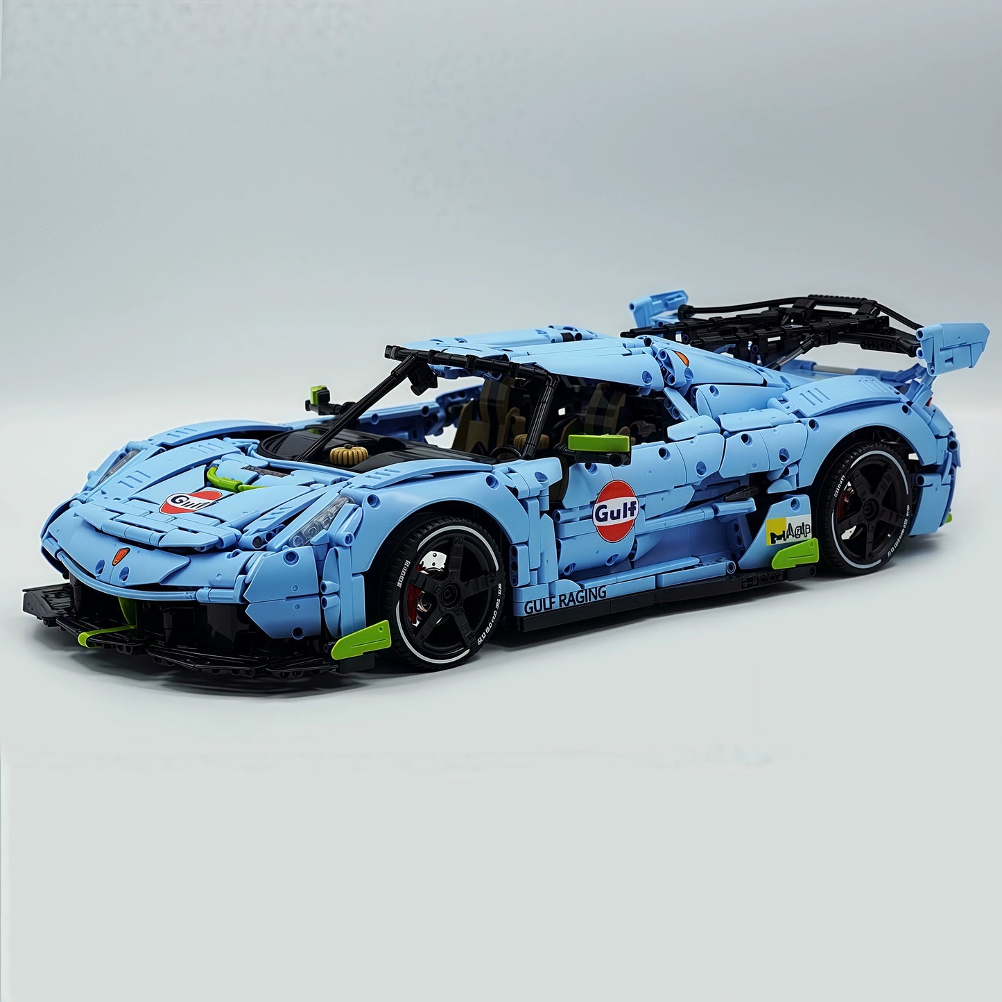 The "Jesko" Gulf Legend - Sky Blue & Vibrant Orange V8 Twin-Turbo Racing Series by MOC Works Studio