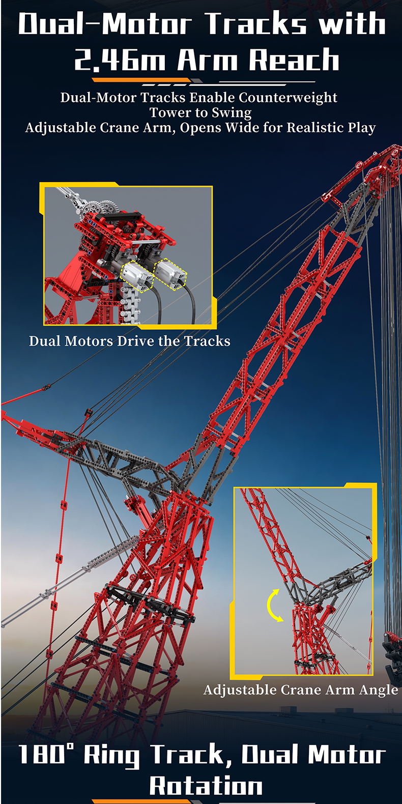 The "SK6000" Megawatt Giant Ring Crane - 7,477pcs+ Heavy-Duty Engineering 1:18 Scale Series by MOC Works Studio