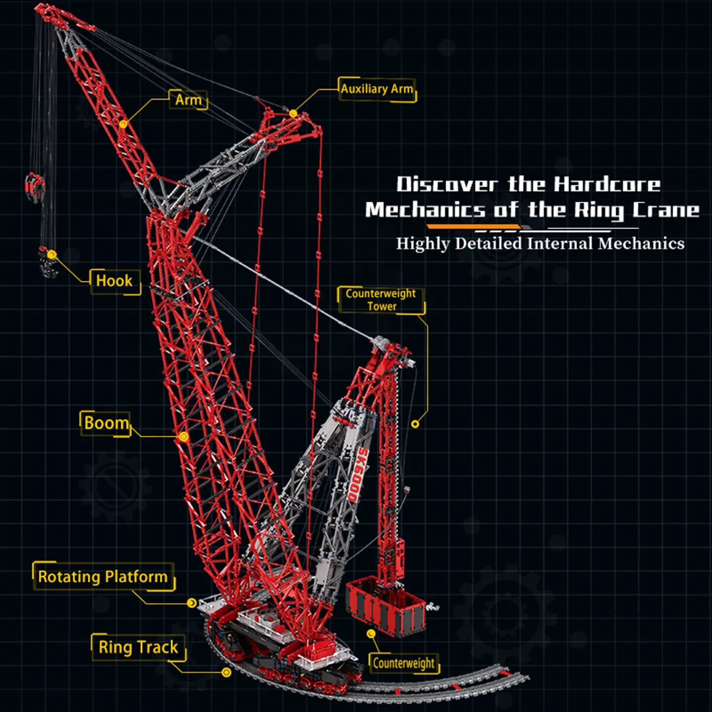 The "SK6000" Megawatt Giant Ring Crane - 7,477pcs+ Heavy-Duty Engineering 1:18 Scale Series by MOC Works Studio