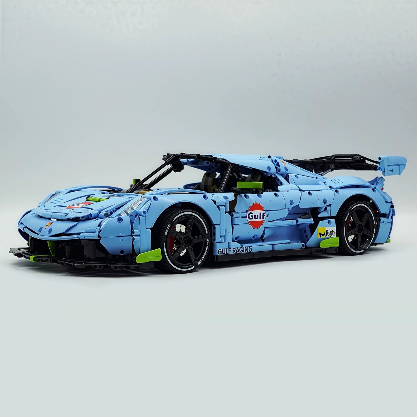The "Jesko" Gulf Legend - Sky Blue & Vibrant Orange V8 Twin-Turbo Racing Series by MOC Works Studio
