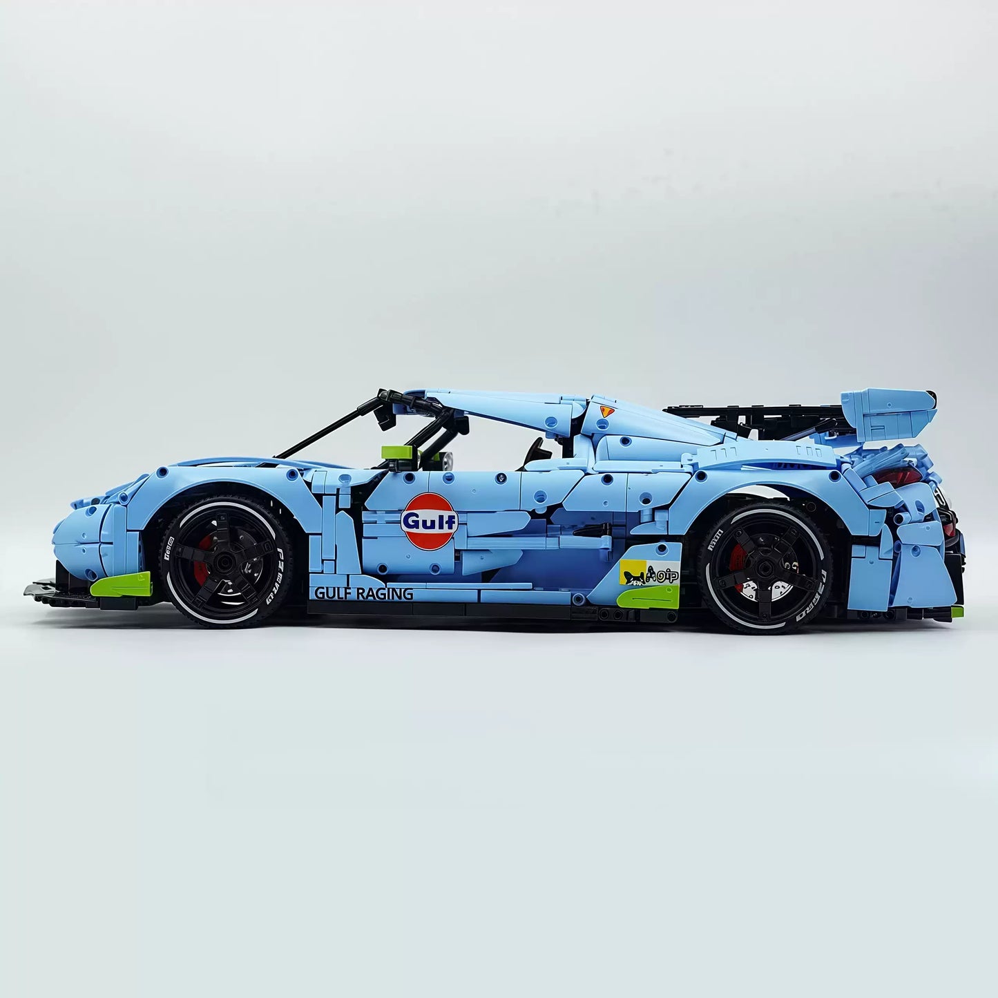The "Jesko" Gulf Legend - Sky Blue & Vibrant Orange V8 Twin-Turbo Racing Series by MOC Works Studio