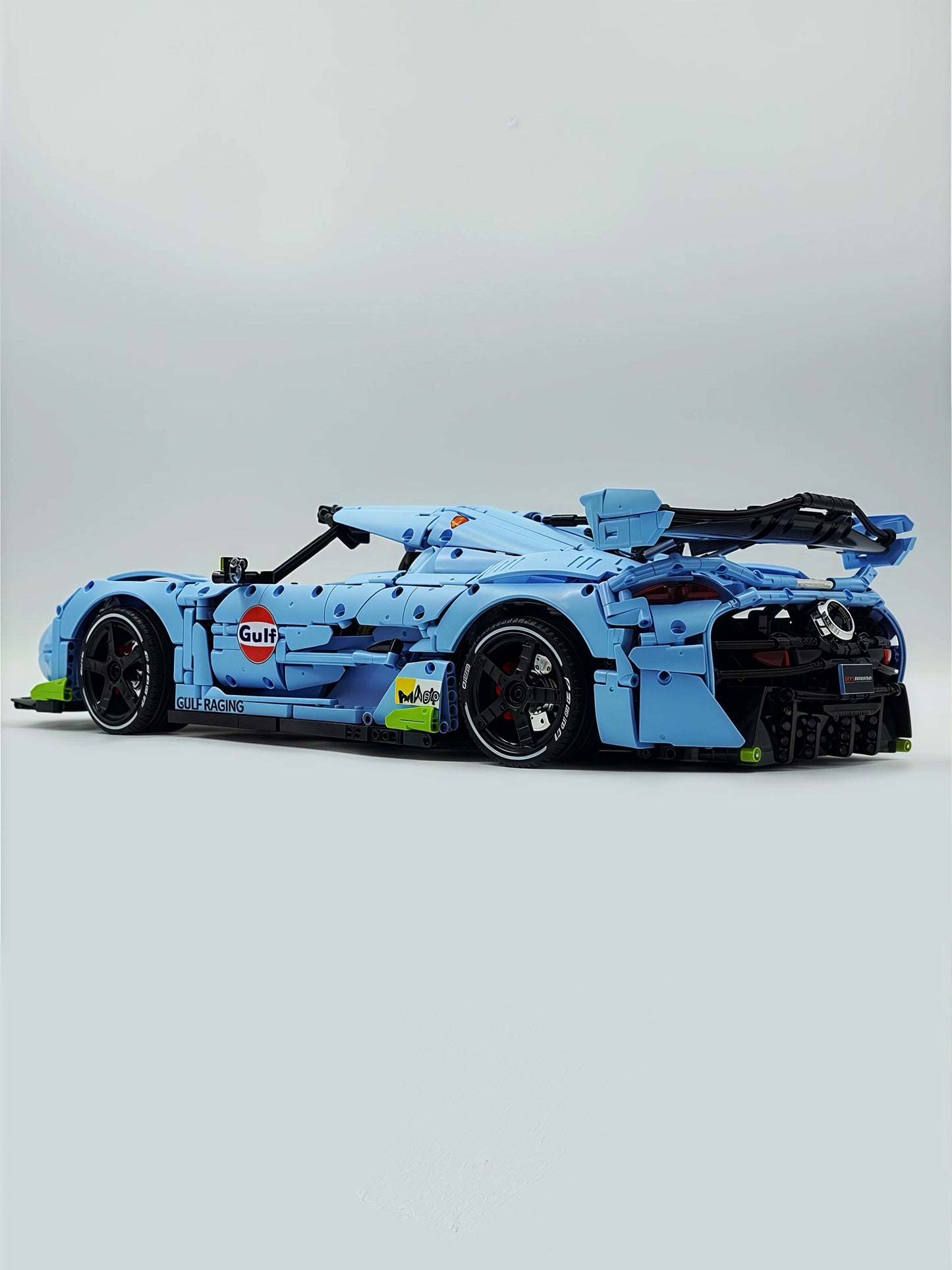 The "Jesko" Gulf Legend - Sky Blue & Vibrant Orange V8 Twin-Turbo Racing Series by MOC Works Studio