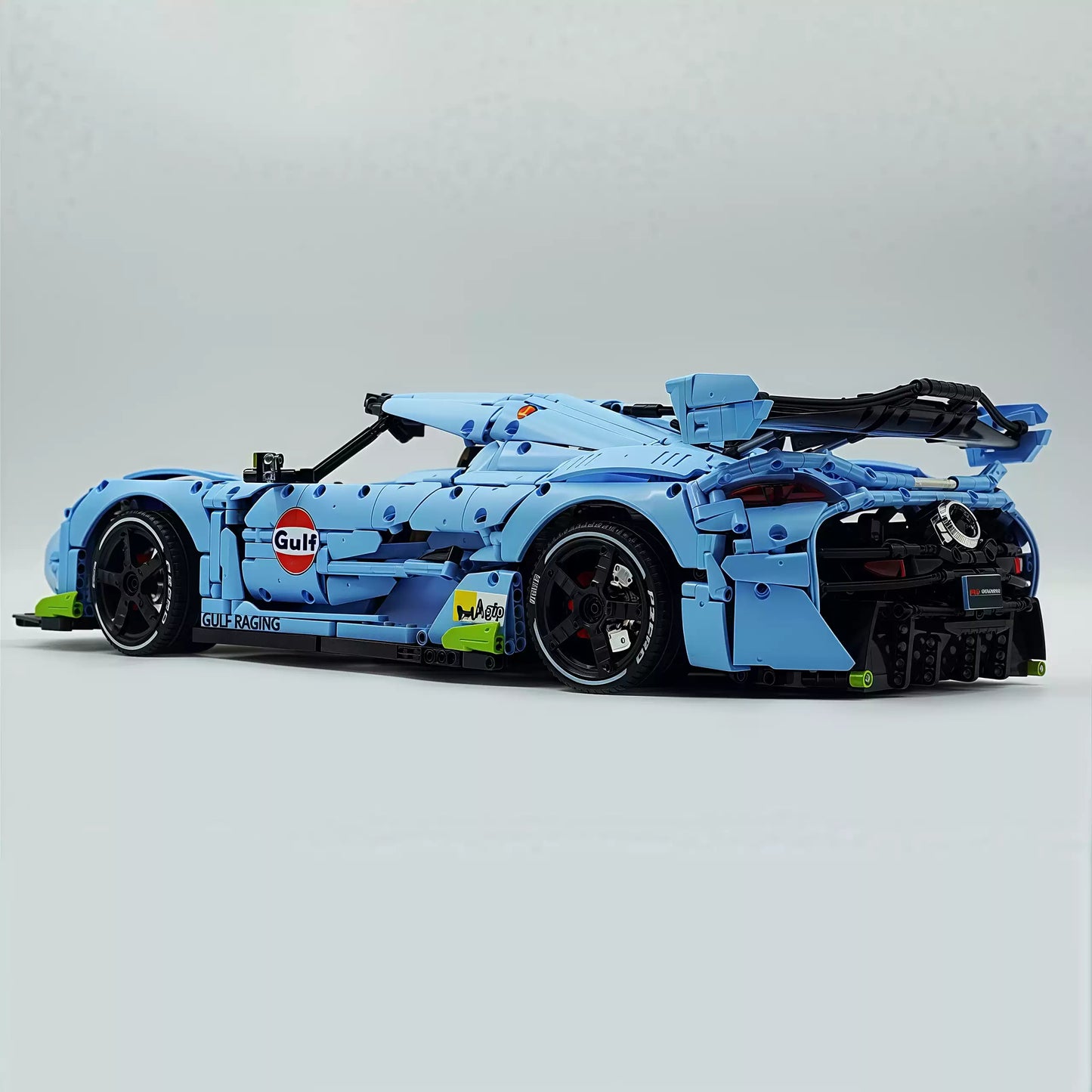 The "Jesko" Gulf Legend - Sky Blue & Vibrant Orange V8 Twin-Turbo Racing Series by MOC Works Studio