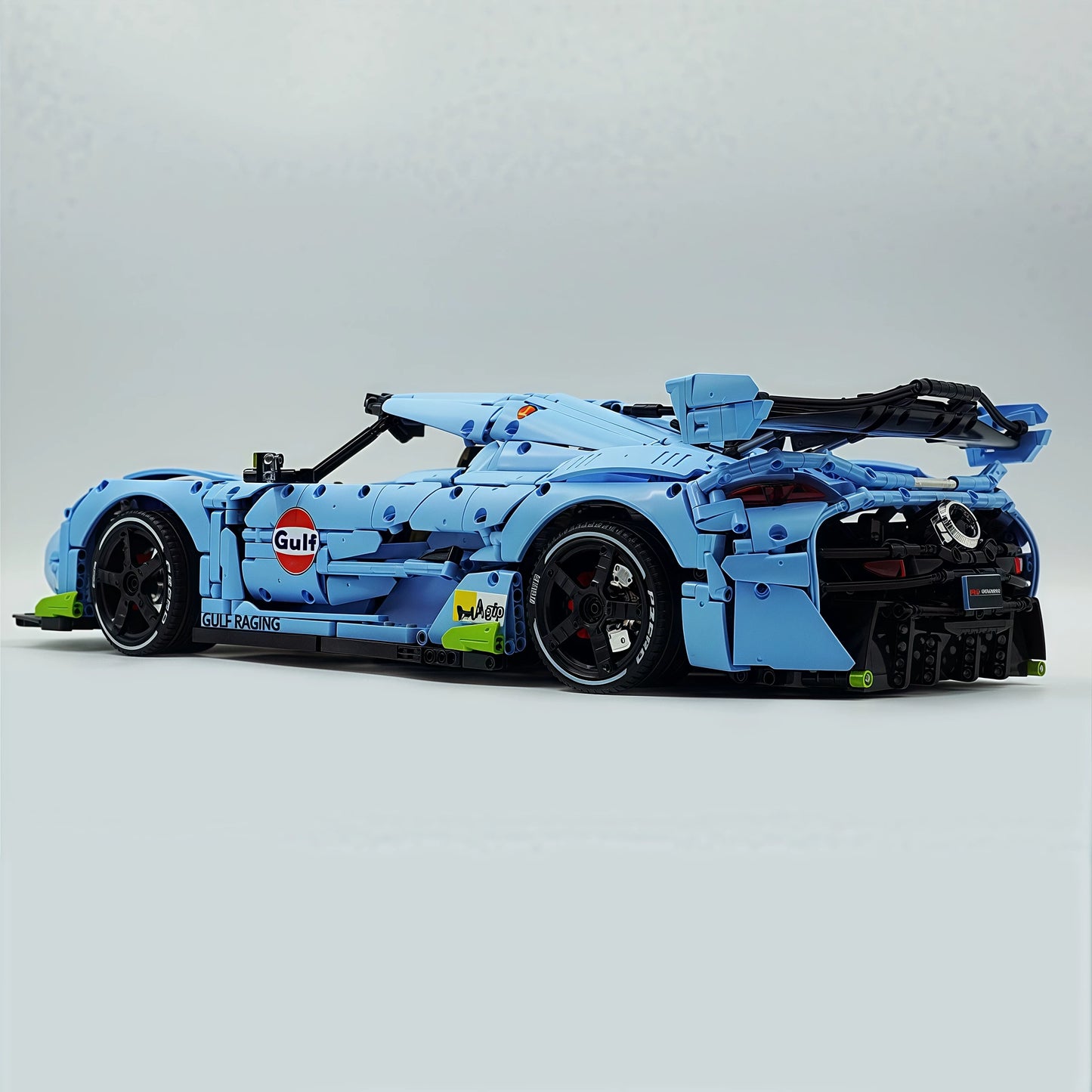 The "Jesko" Gulf Legend - Sky Blue & Vibrant Orange V8 Twin-Turbo Racing Series by MOC Works Studio