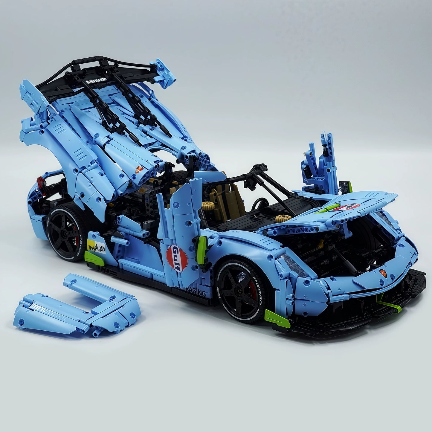 The "Jesko" Gulf Legend - Sky Blue & Vibrant Orange V8 Twin-Turbo Racing Series by MOC Works Studio