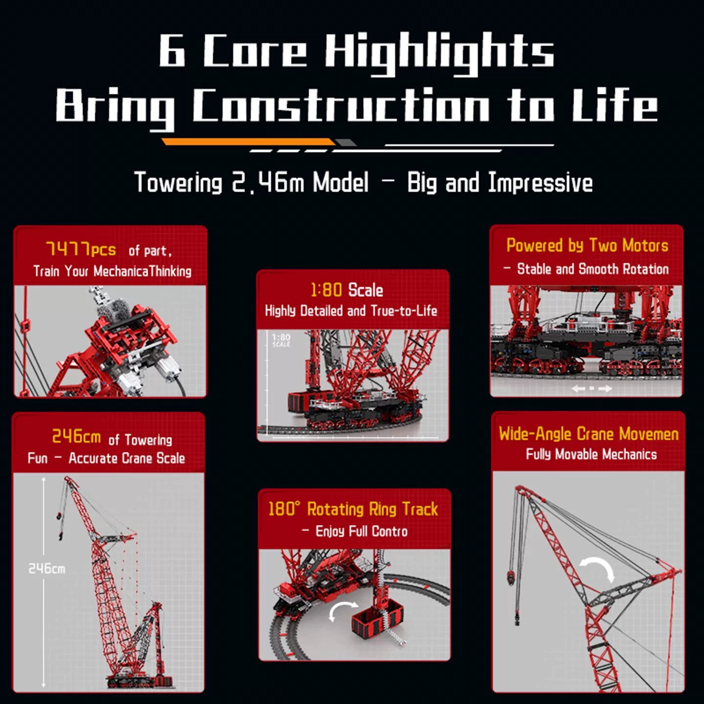 The "SK6000" Megawatt Giant Ring Crane - 7,477pcs+ Heavy-Duty Engineering 1:18 Scale Series by MOC Works Studio