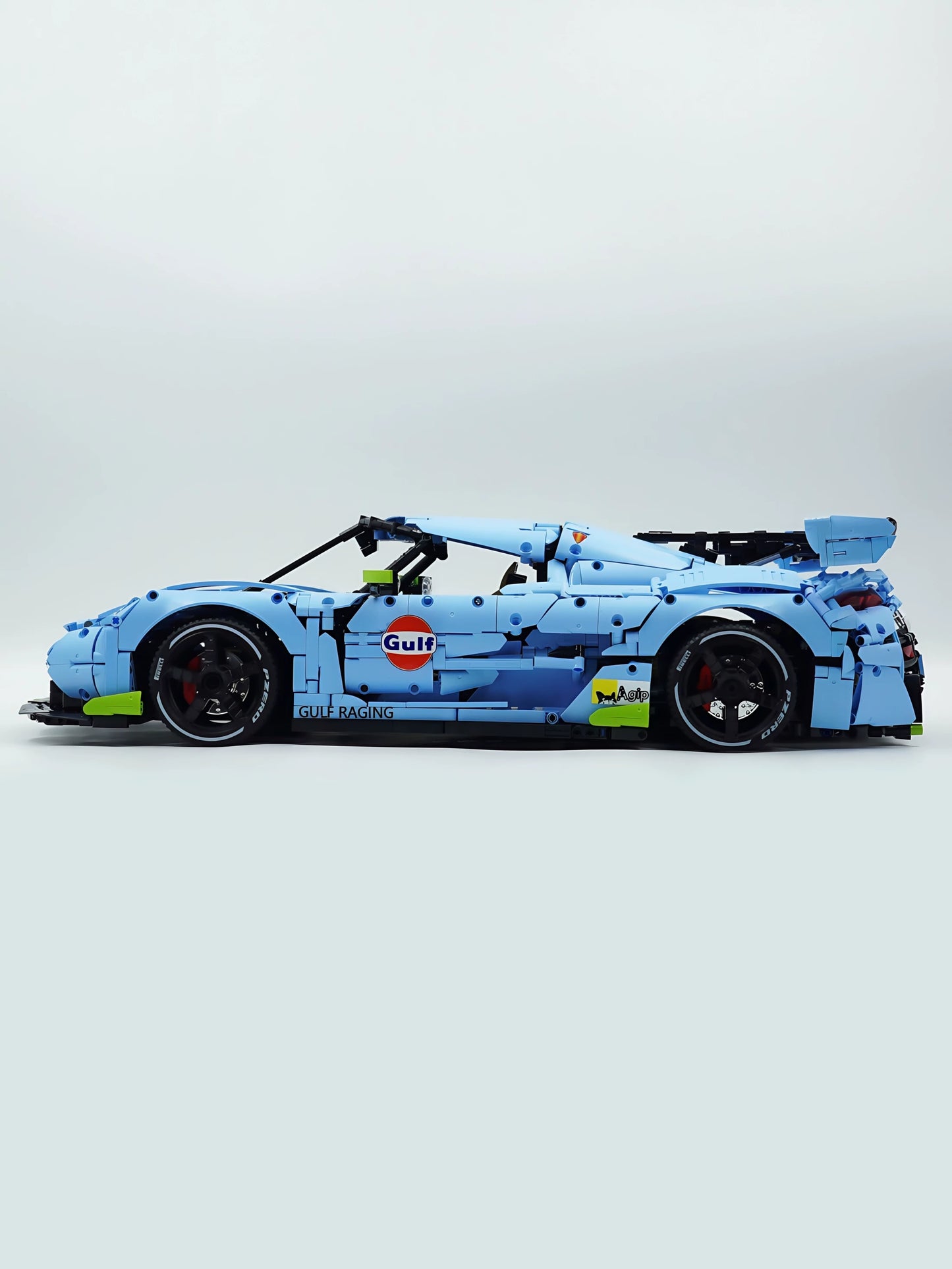 The "Jesko" Gulf Legend - Sky Blue & Vibrant Orange V8 Twin-Turbo Racing Series by MOC Works Studio