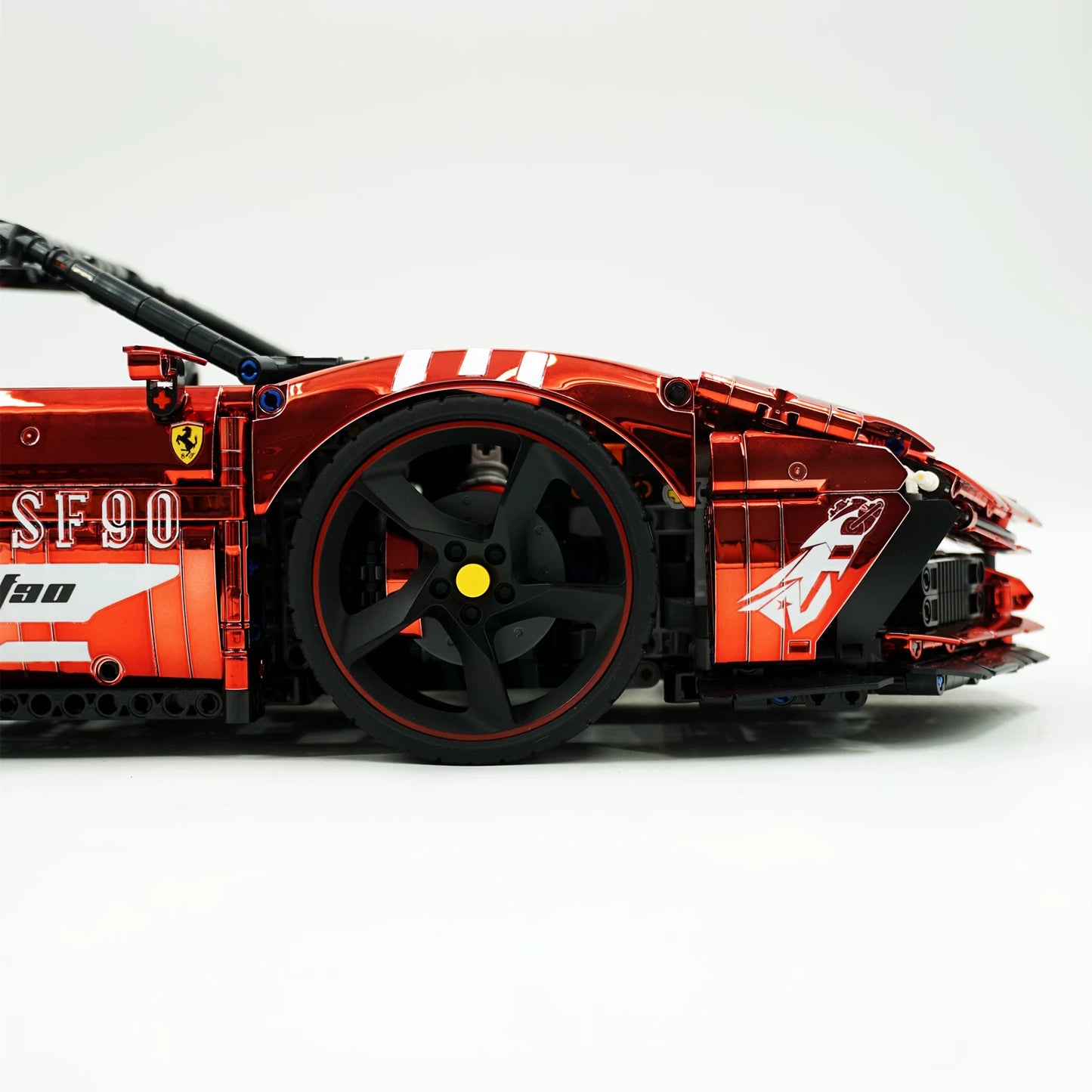 The "Maranello Masters" Chrome Edition - Plated Blood Red V12 & V8 Hybrid Hypercar Dual Pack by MOC Works Studio