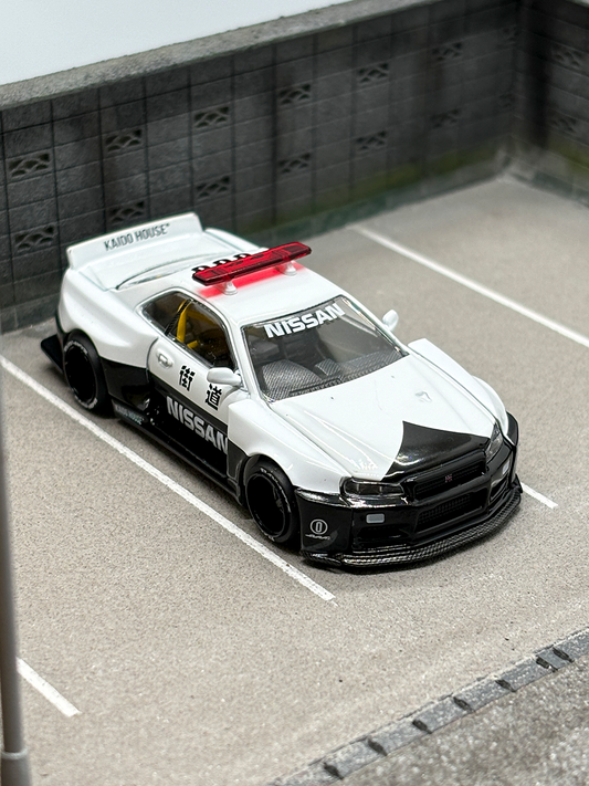 Kaido House x MINI GT 1:64 Nissan Skyline GT-R R34 Police Car (#120)