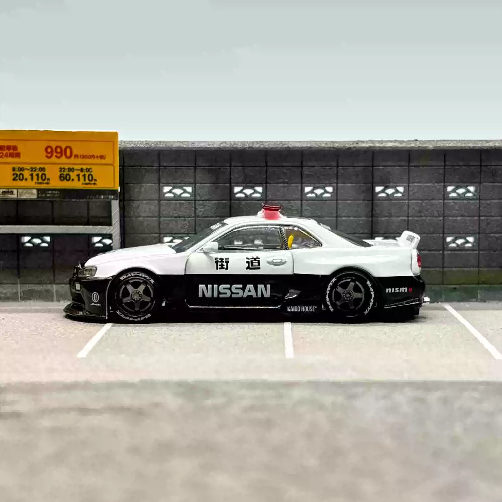 Kaido House x MINI GT 1:64 Nissan Skyline GT-R R34 Police Car (#120)