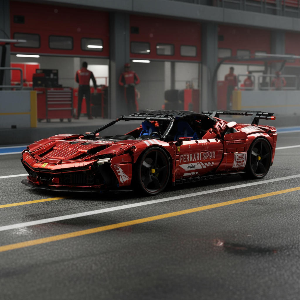 The "Maranello Masters" Chrome Edition - Plated Blood Red V12 & V8 Hybrid Hypercar Dual Pack by MOC Works Studio