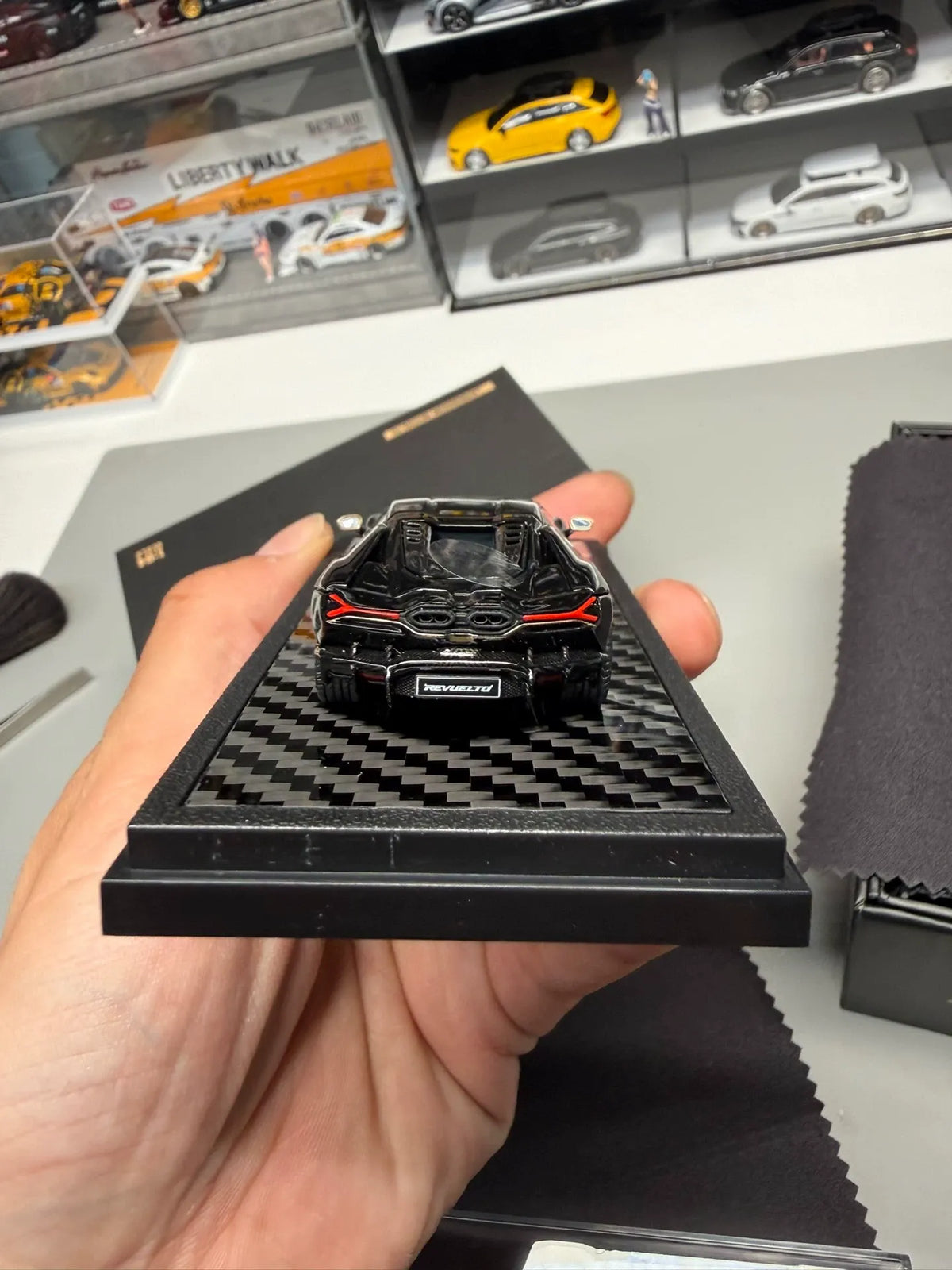 LCD Models Lamborghini Revuelto black gold limited edition 1:64 diecast rear view