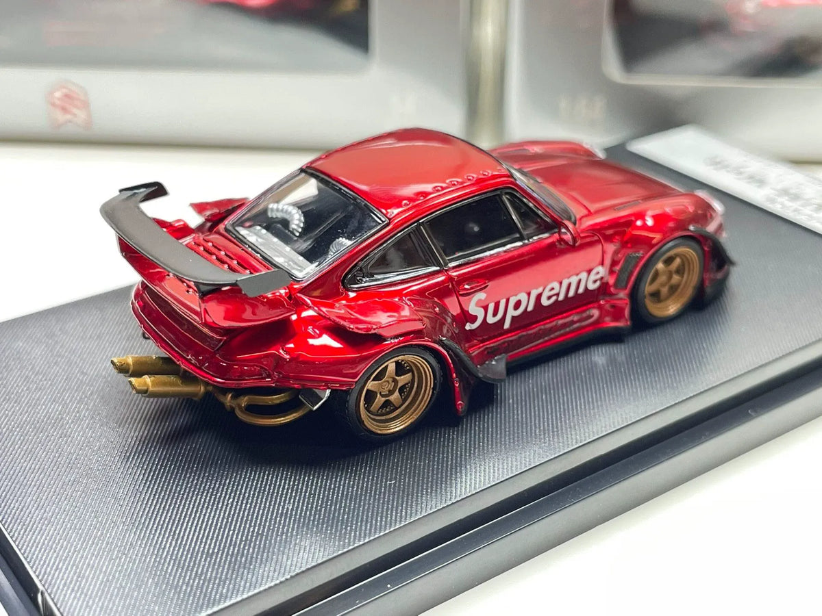 Street Weapon 1:64 Porsche 911 RWB 993 Supreme red diecast rear side view