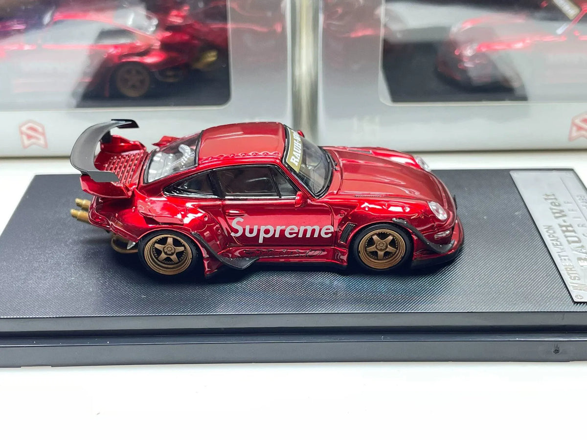 Street Weapon 1:64 Porsche 911 RWB 993 Supreme red diecast profile view