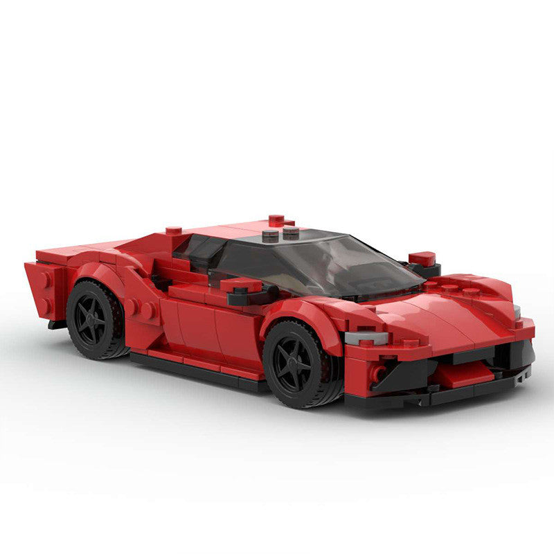Kereta Super Hibrid V6 Itali "296 GTB" - Model Blok Binaan Perlumbaan Presisi | Studio MOC Works