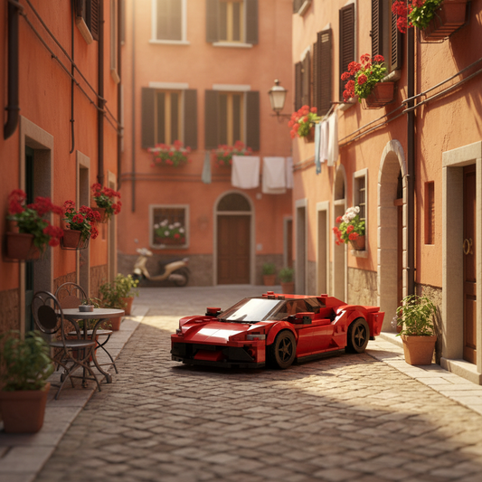 Italian V6 Hybrid Supercar "296 GTB" - Precision Racing Building Block Model | MOC Works Studio