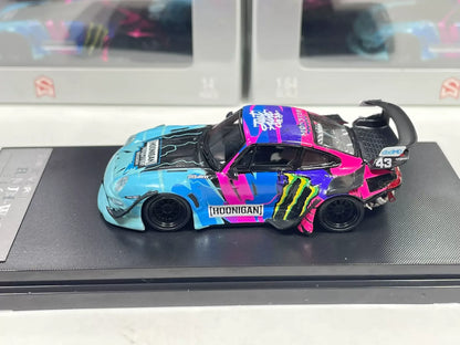 Street Weapon 1:64 Porsche 911 RWB 993 Hoonigan Monster livery side profile