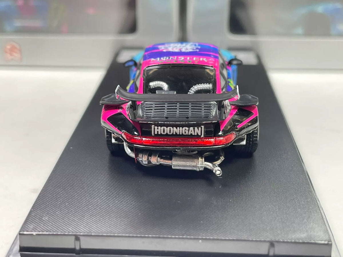 Street Weapon 1:64 Porsche 911 RWB 993 Hoonigan Monster livery rear view