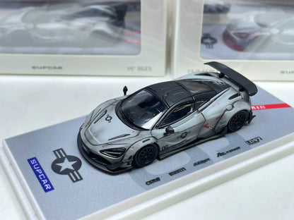 SUPCAR McLaren 720S Air Force grey 1:64 diecast front three-quarter view