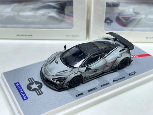 SUPCAR McLaren 720S Air Force grey 1:64 diecast front three-quarter view