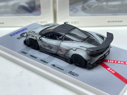 SUPCAR McLaren 720S Air Force grey 1:64 diecast rear three-quarter view