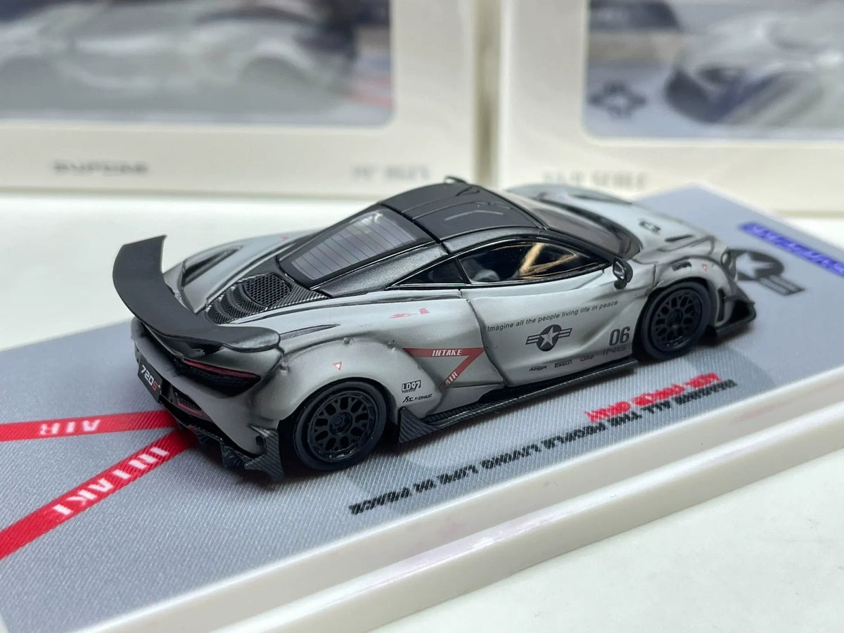 SUPCAR McLaren 720S Air Force grey 1:64 diecast alternate rear three-quarter view