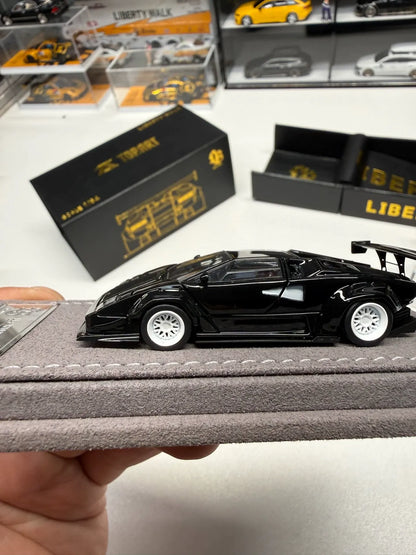 TOPART x Liberty Walk LB Works Lamborghini Countach black 1:64 diecast profile view
