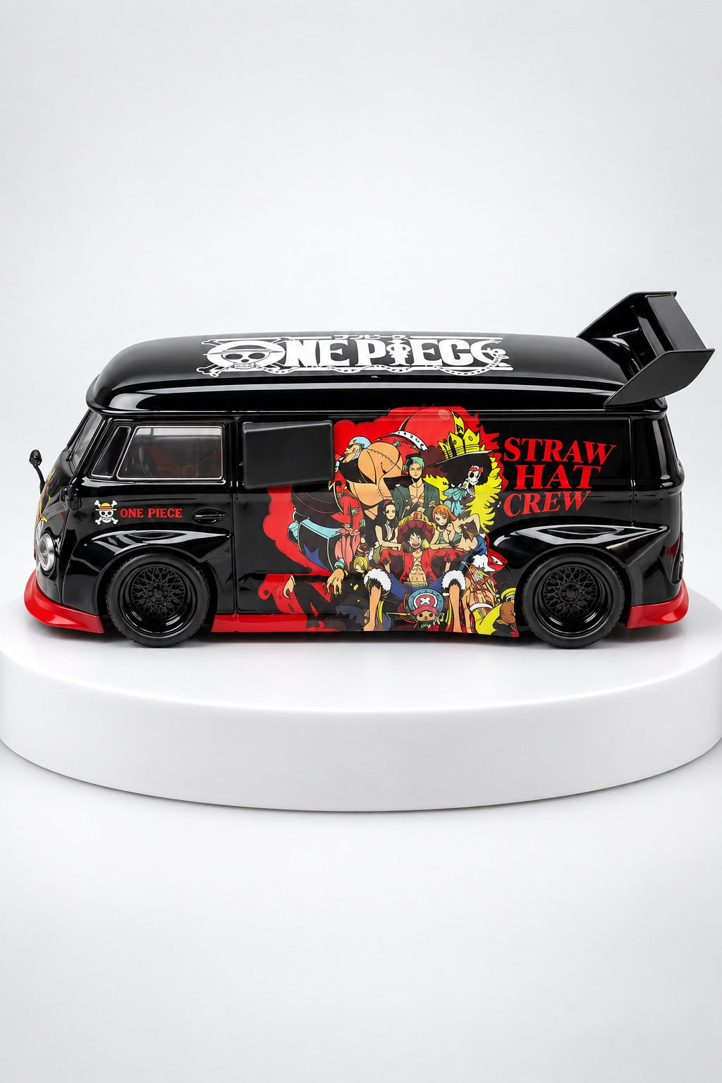 Volkswagen T1 pirate crew custom van 1:64 diecast side profile view